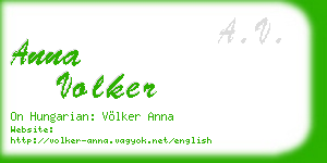 anna volker business card